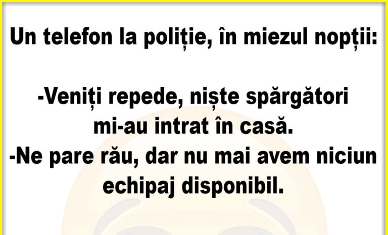 Banc: Un telefon la poliție, în miezul nopții…