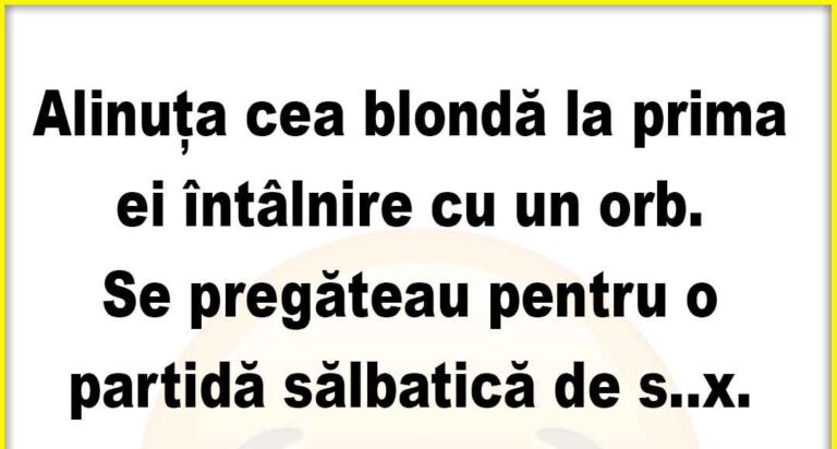 BANC: Alinuta cea blondă la prima ei întâlnire cu un orb..