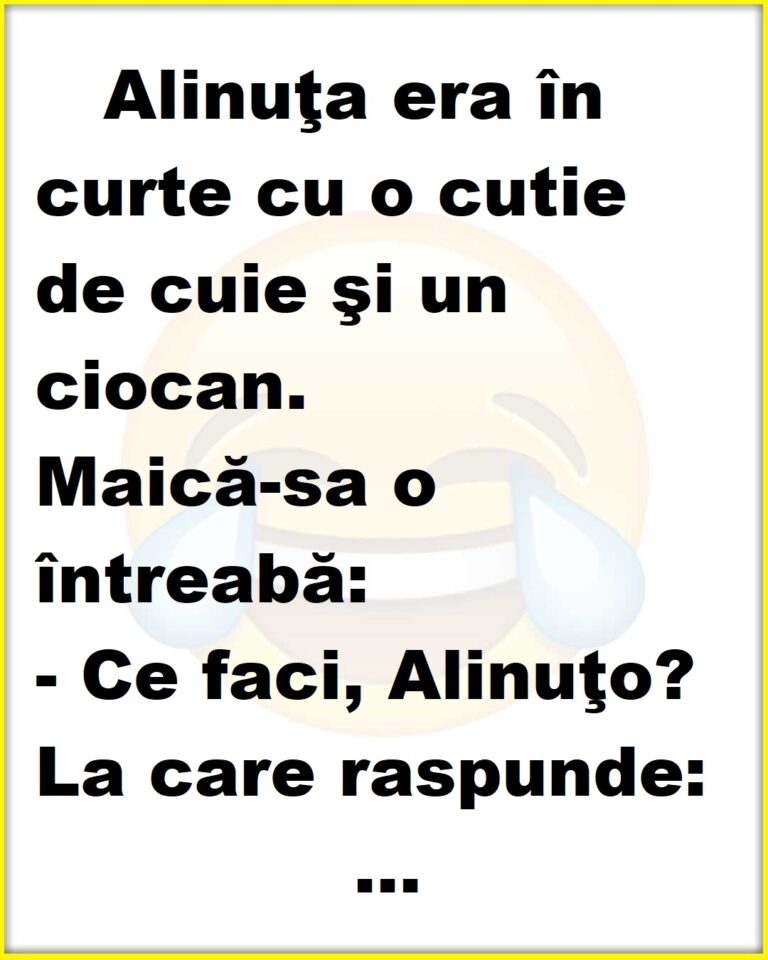 Ce face Alinuța cu un ciocan și niște cuie ?