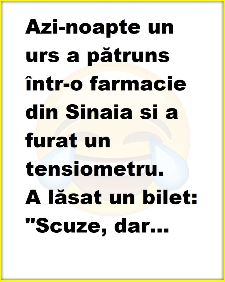 Ce bilet a lăsat un urs într-o farmacie