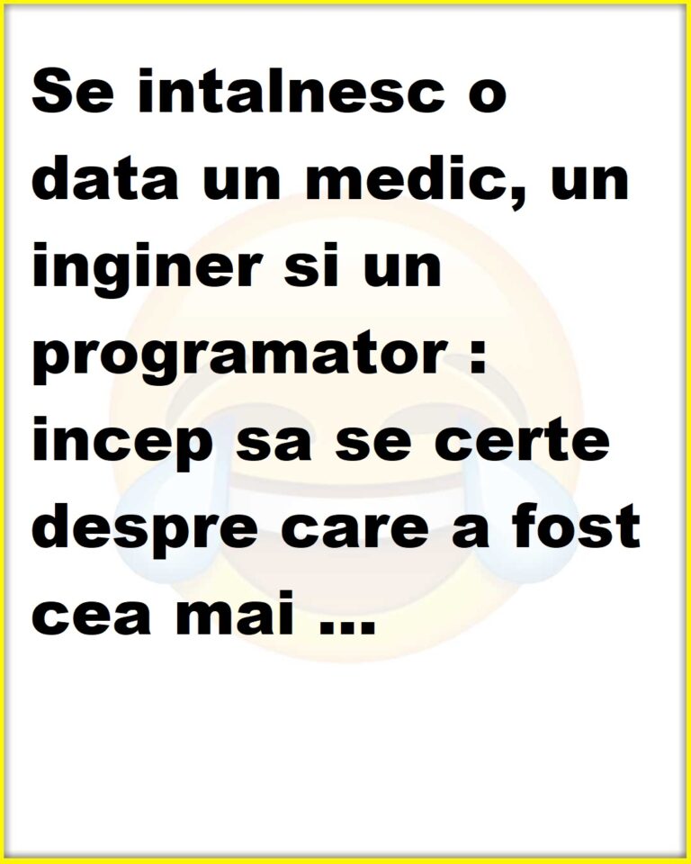 Se intalnesc o data un medic, un inginer si un programator