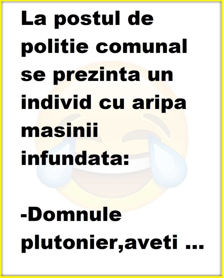 La postul de politie comunal se prezinta un individ cu aripa masinii infundata: