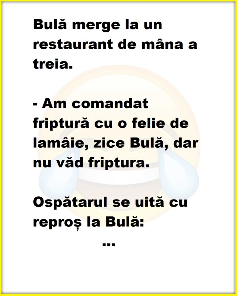 Ce mâncare a primit Bulă, la un restaurant