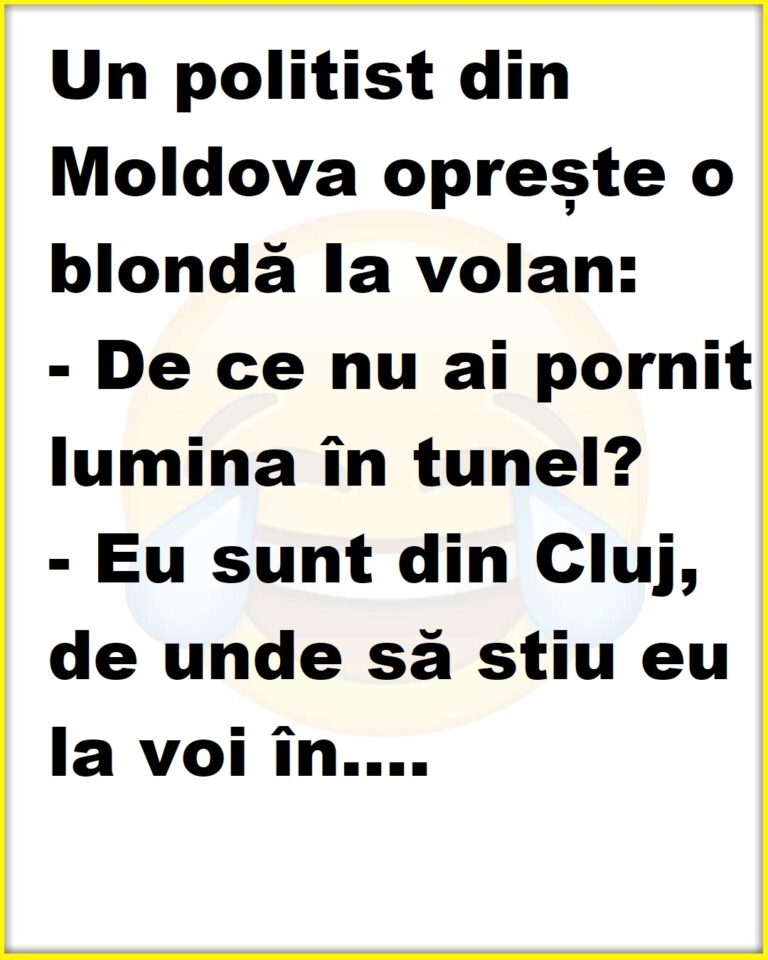 De ce o blonda nu a aprins farurile intr-un tunel